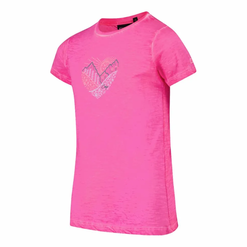 T-shirt in cotone slub jersey da bambina