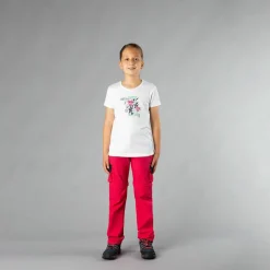 T-shirt in tessuto tecnico con stampa sul fronte da bambina