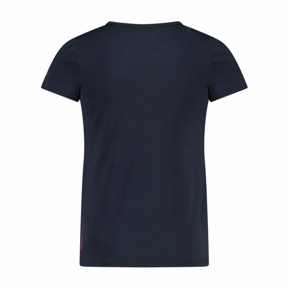 T-shirt in tessuto tecnico con stampa sul fronte da bambina