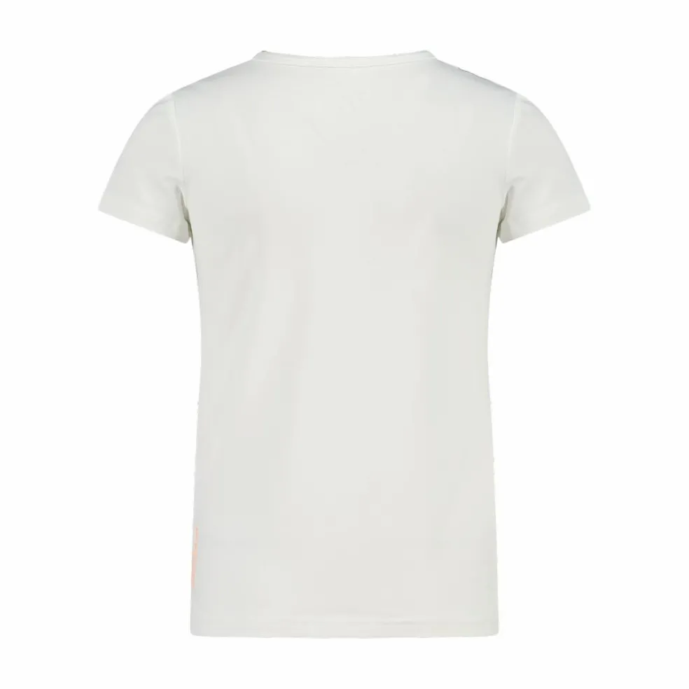 T-shirt in tessuto tecnico con stampa sul fronte da bambina