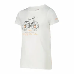 T-shirt in tessuto tecnico con stampa sul fronte da bambina