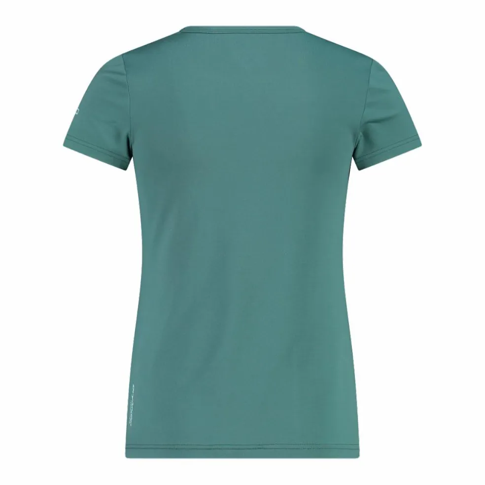 T-shirt in tessuto tecnico con stampa sul fronte da bambina