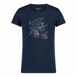 T-shirt in tessuto tecnico con stampa sul fronte da bambina