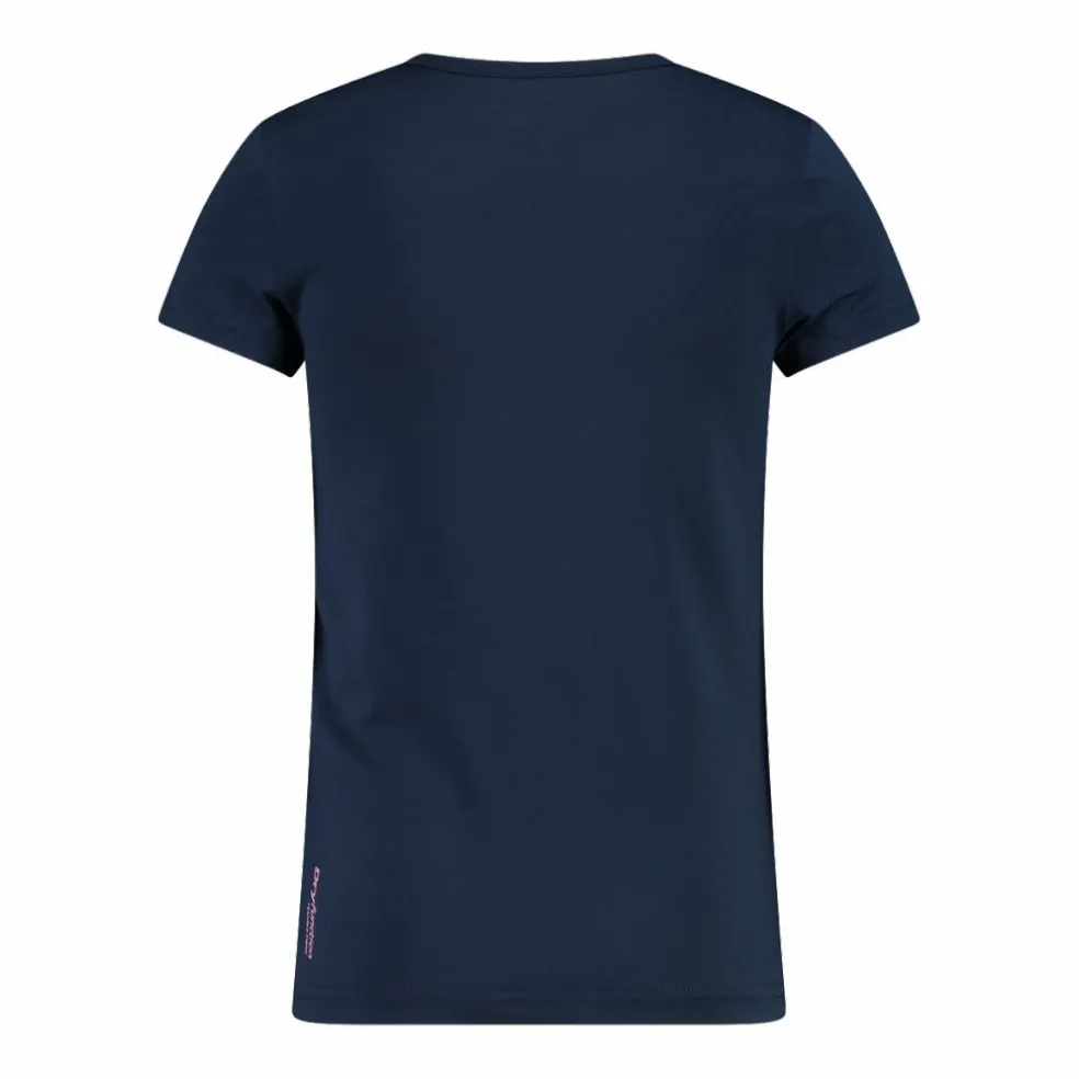 T-shirt in tessuto tecnico con stampa sul fronte da bambina
