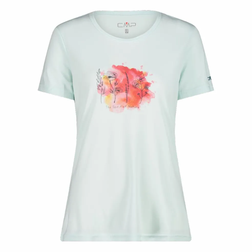 T-shirt piquet con stampa sul fronte da donna