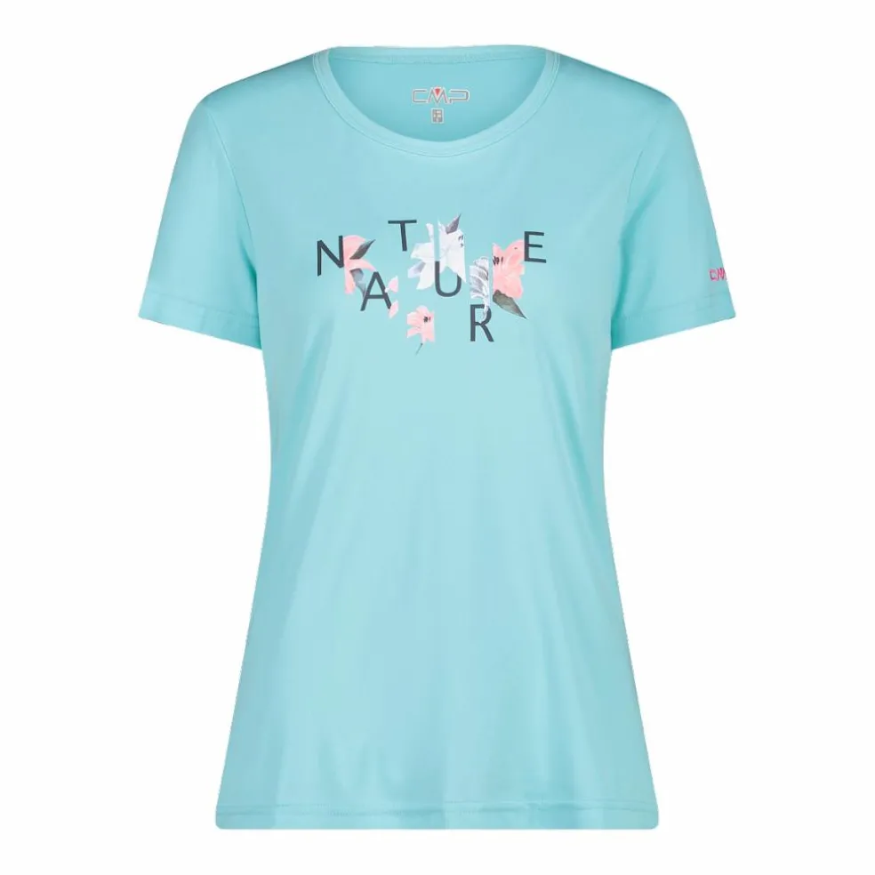 T-shirt piquet con stampa sul fronte da donna