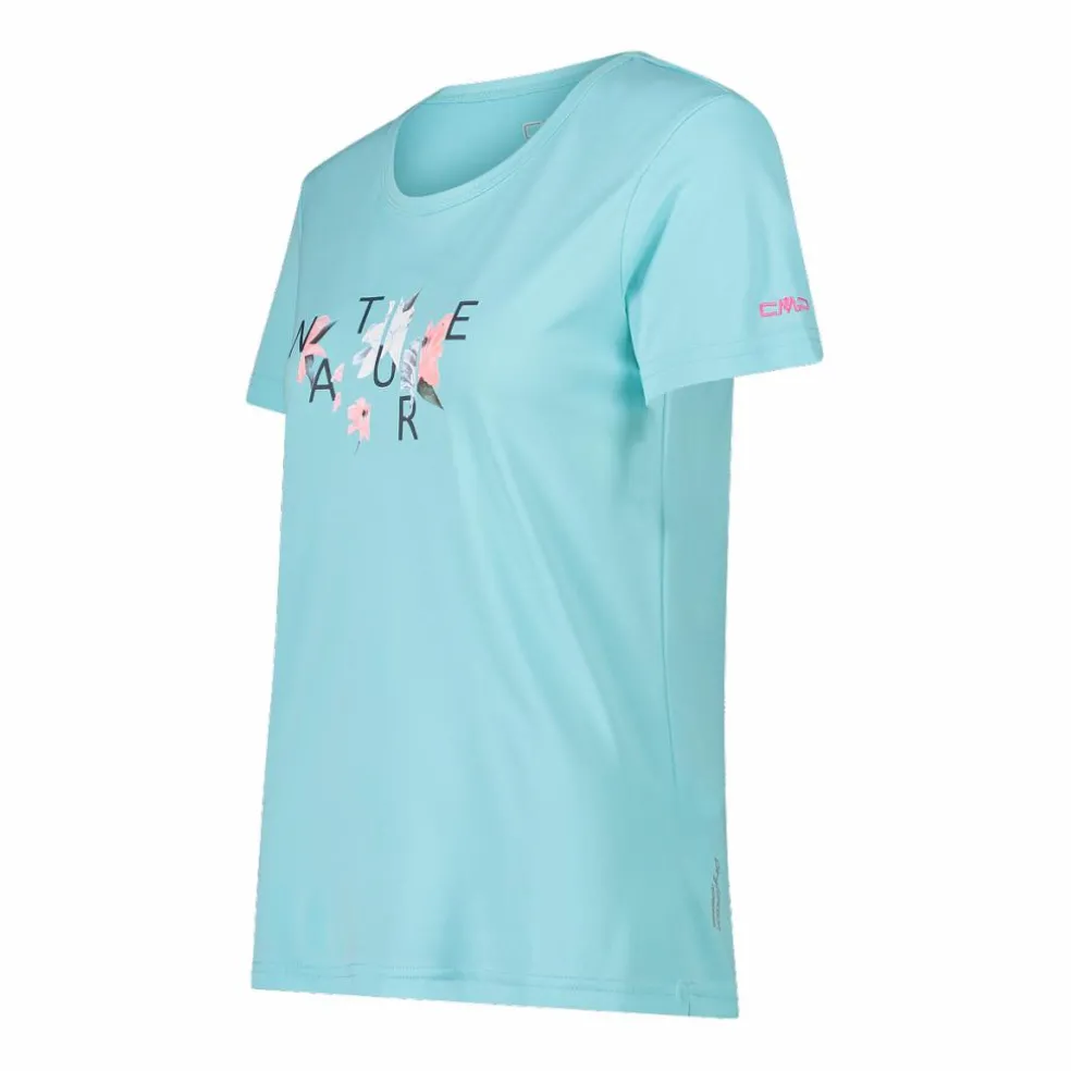 T-shirt piquet con stampa sul fronte da donna