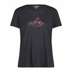 T-shirt piquet con stampa sul fronte da donna