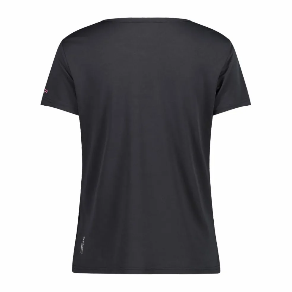 T-shirt piquet con stampa sul fronte da donna