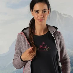 T-shirt piquet con stampa sul fronte da donna