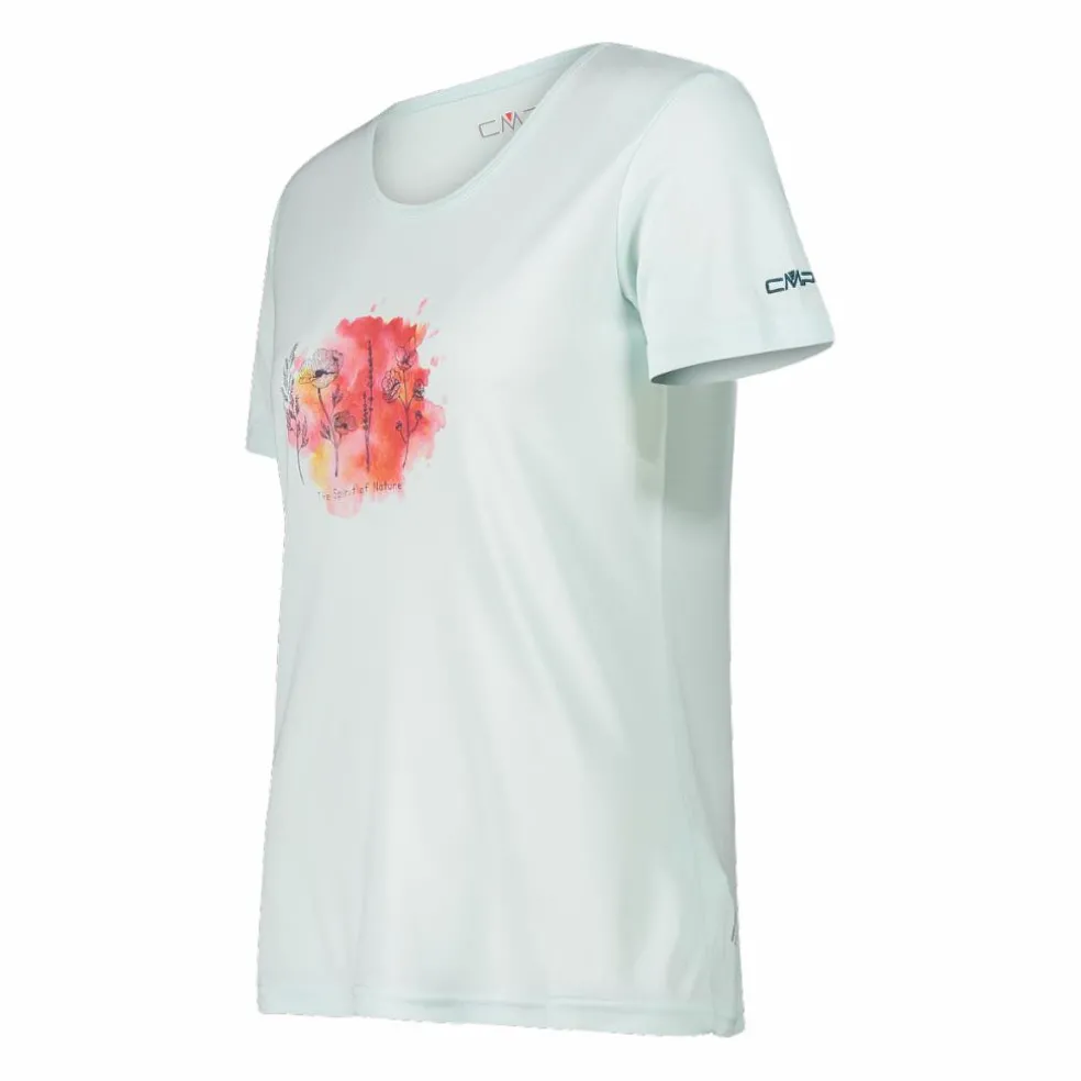 T-shirt piquet con stampa sul fronte da donna