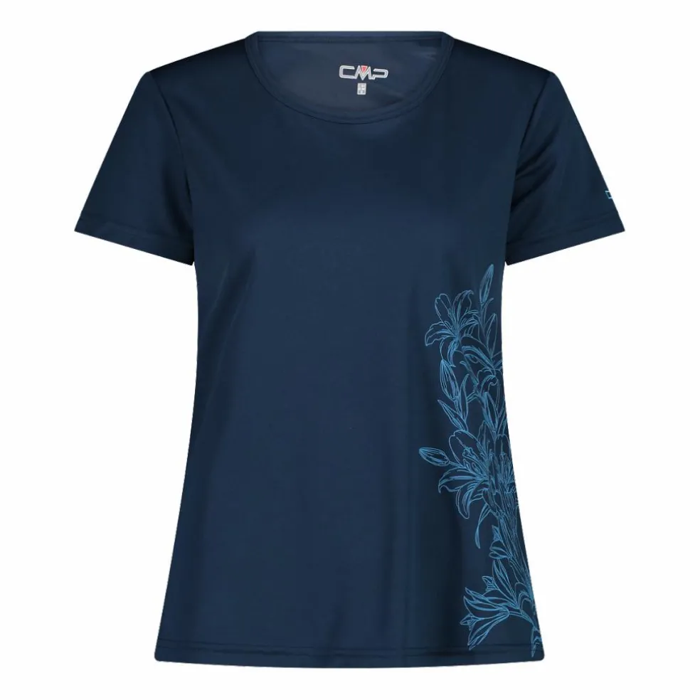 T-shirt piquet con stampa sul fronte da donna