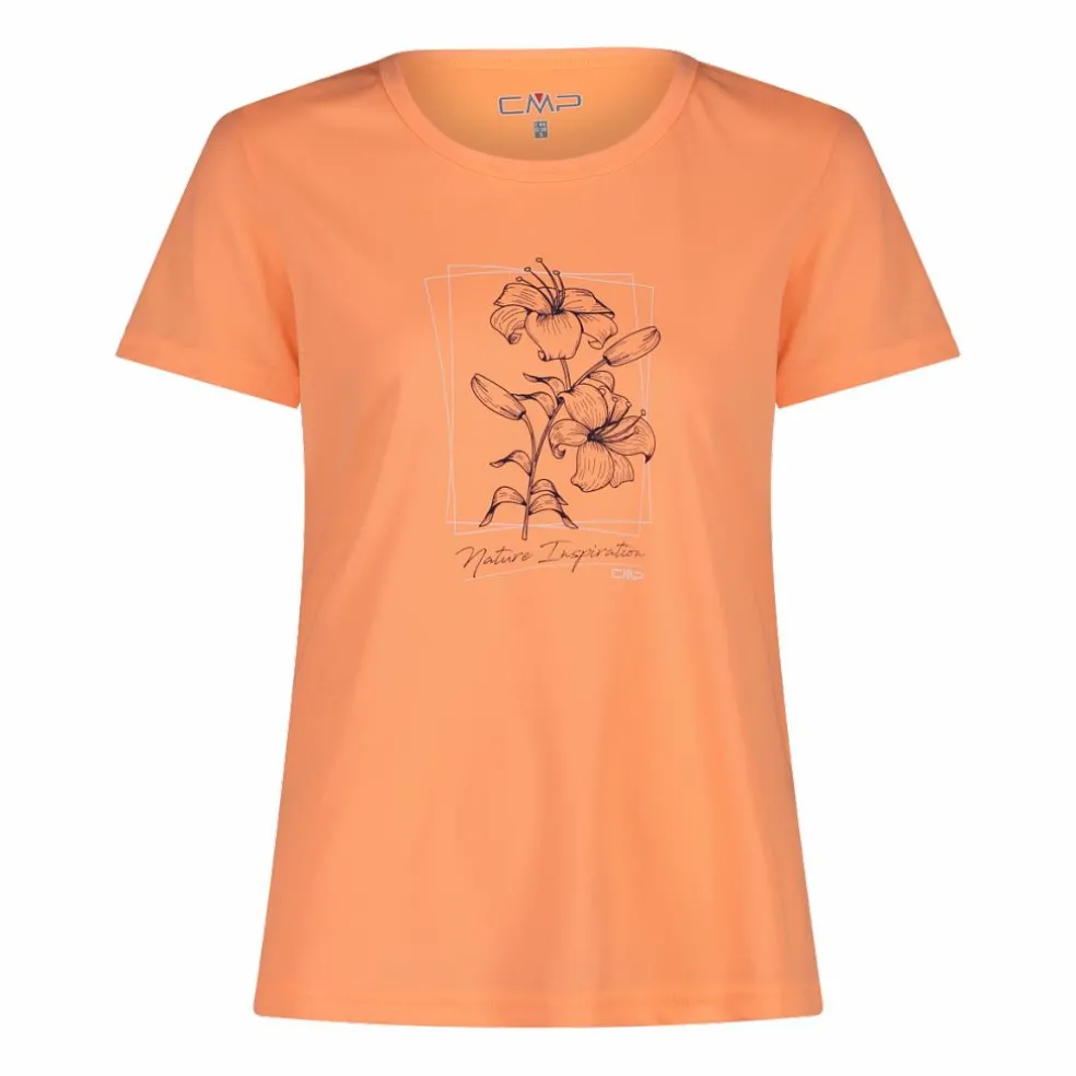 T-shirt piquet con stampa sul fronte da donna