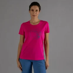 T-shirt piquet con stampa sul fronte da donna