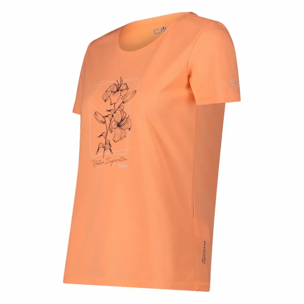 T-shirt piquet con stampa sul fronte da donna