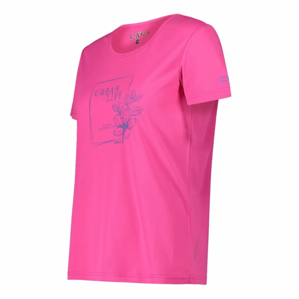T-shirt piquet con stampa sul fronte da donna