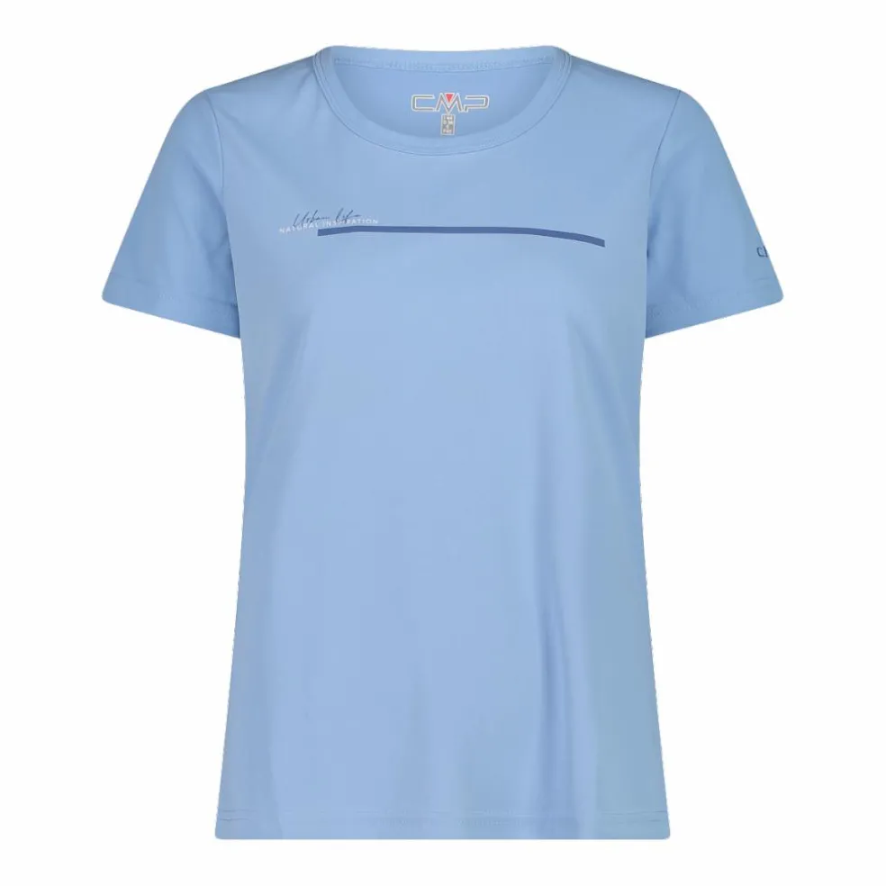 T-shirt piquet con stampa sul fronte da donna