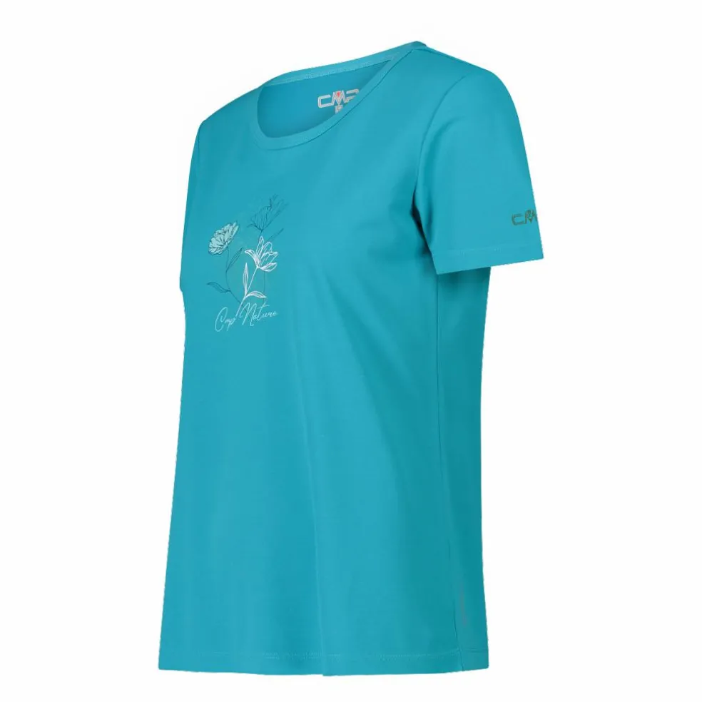 T-shirt piquet con stampa sul fronte da donna