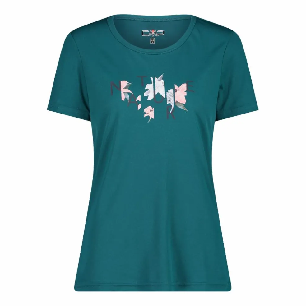 T-shirt piquet con stampa sul fronte da donna