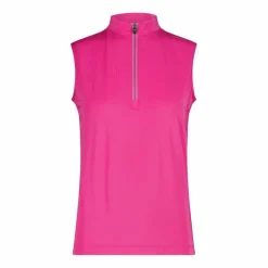 T-Shirt tecnica a mezza zip senza maniche da ciclismo da Donna