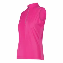 T-Shirt tecnica a mezza zip senza maniche da ciclismo da Donna