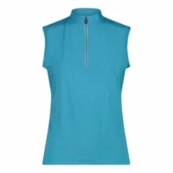 T-Shirt tecnica a mezza zip senza maniche da ciclismo da Donna