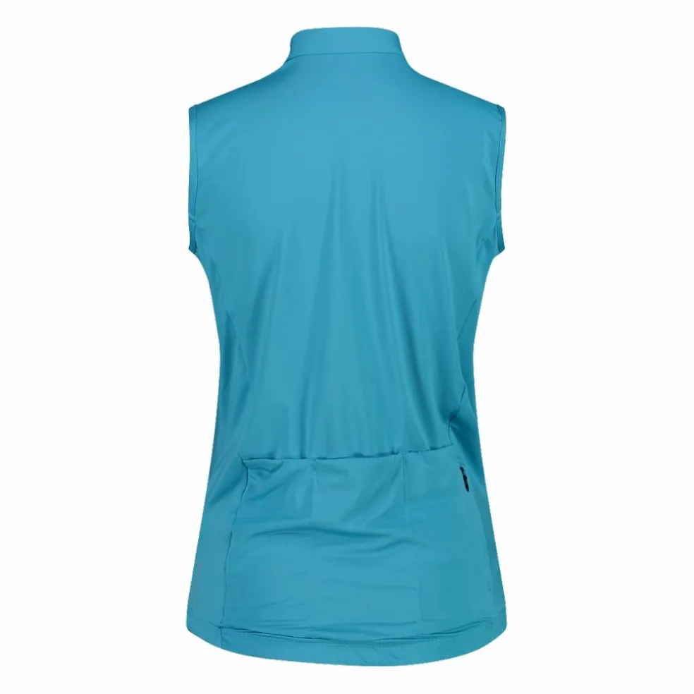 T-Shirt tecnica a mezza zip senza maniche da ciclismo da Donna