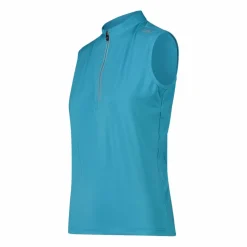T-Shirt tecnica a mezza zip senza maniche da ciclismo da Donna