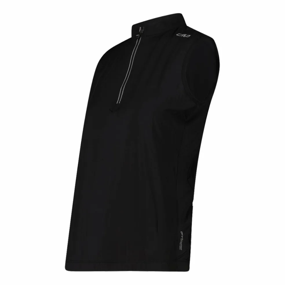 T-Shirt tecnica a mezza zip senza maniche da ciclismo da Donna