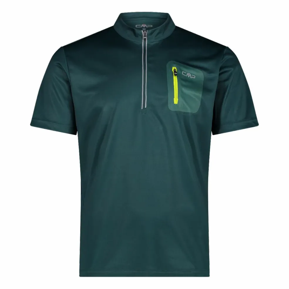 T-Shirt tecnica a mezza zip con taschino da ciclismo da Uomo