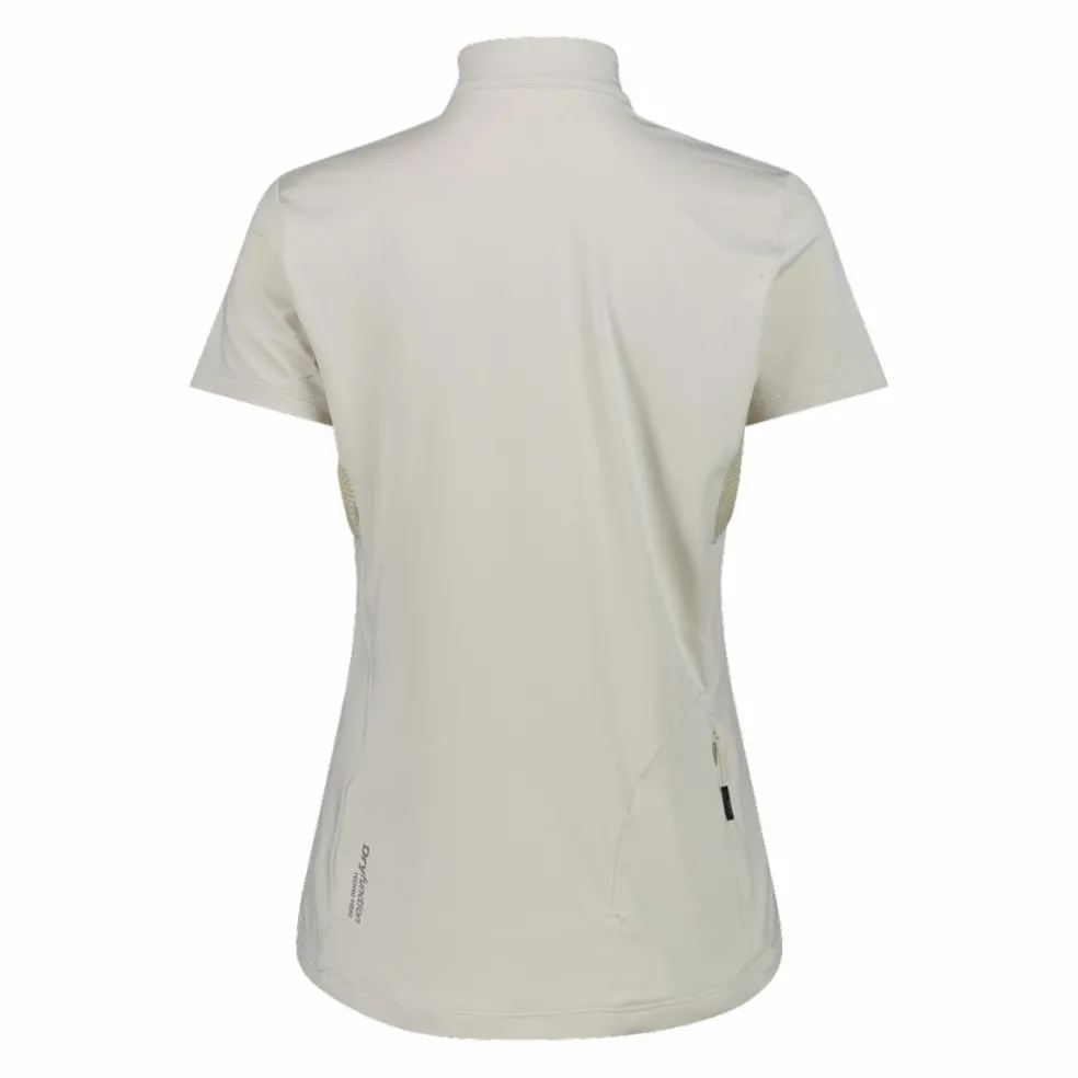 T-Shirt tecnica a mezza zip con taschino da ciclismo da Donna