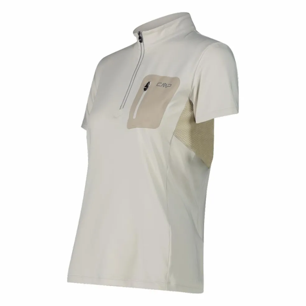 T-Shirt tecnica a mezza zip con taschino da ciclismo da Donna