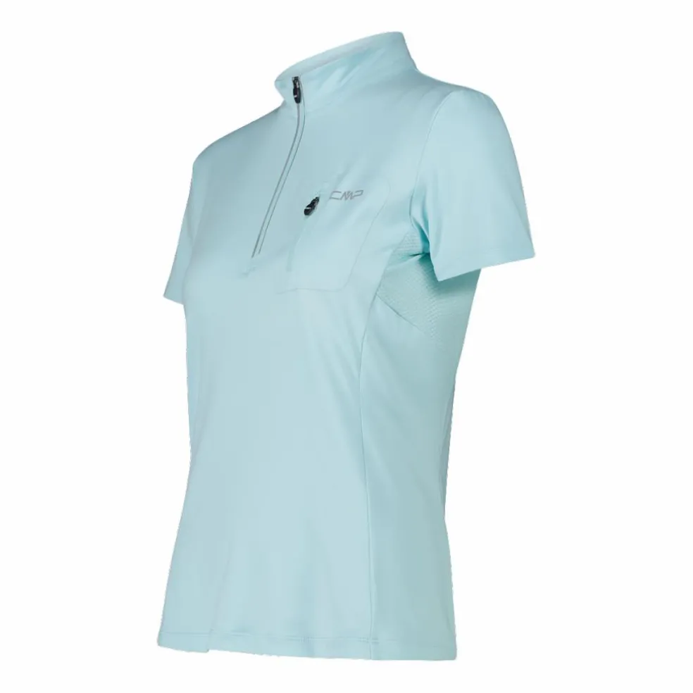 T-Shirt tecnica a mezza zip con taschino da ciclismo da Donna
