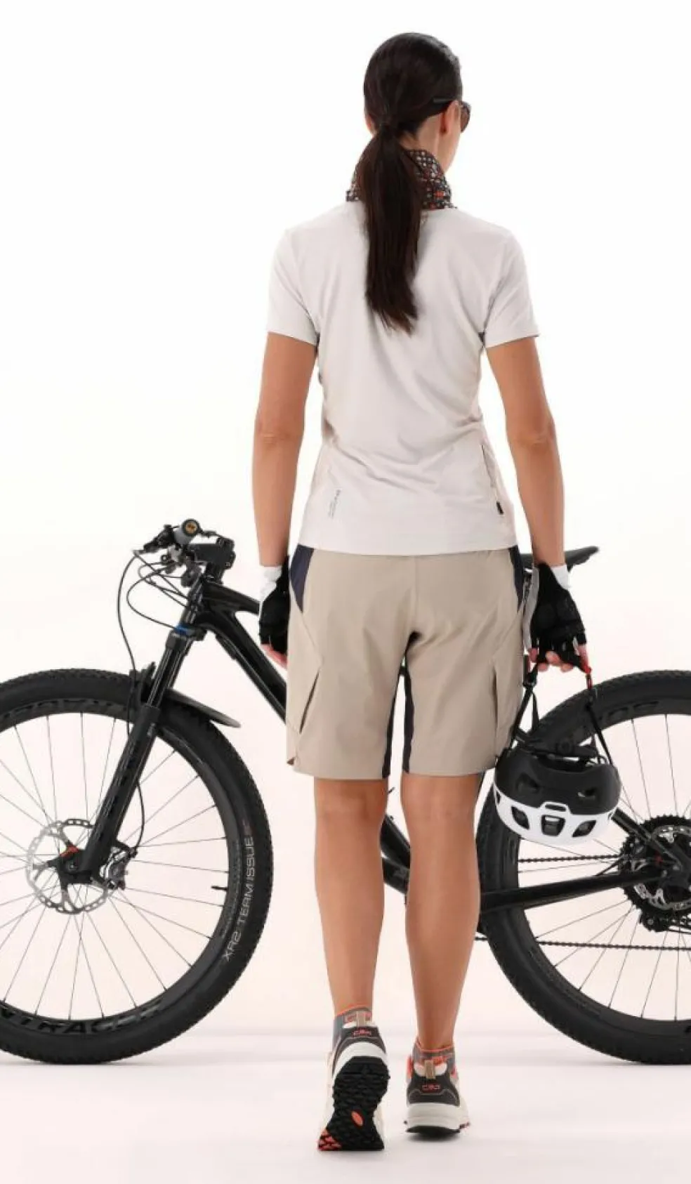 T-Shirt tecnica a mezza zip con taschino da ciclismo da Donna