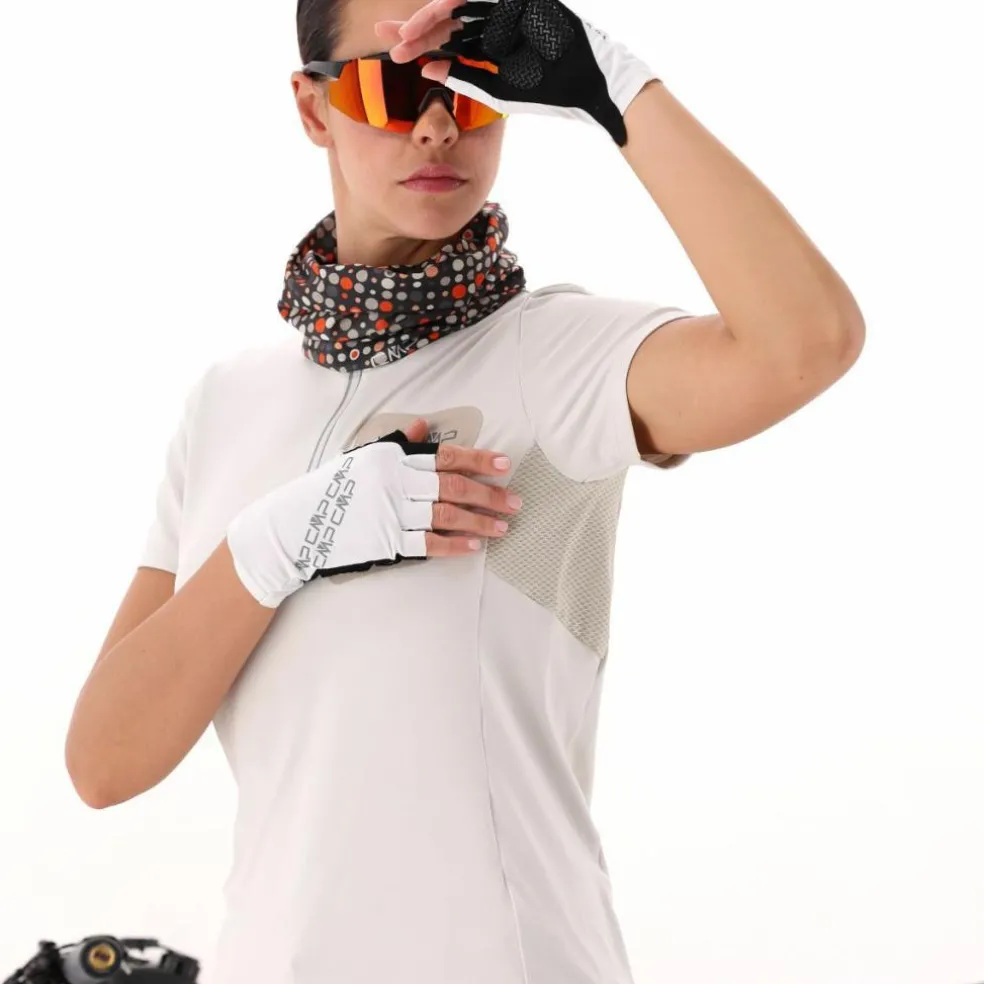 T-Shirt tecnica a mezza zip con taschino da ciclismo da Donna