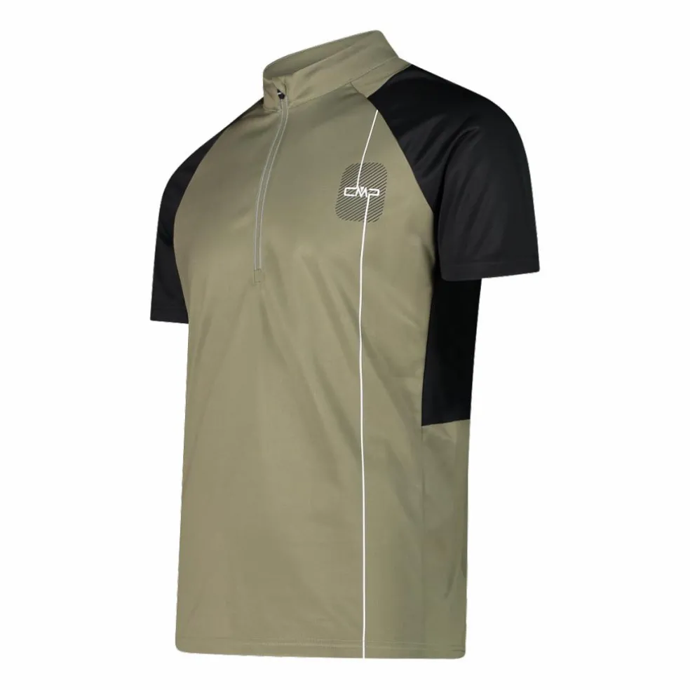 T-shirt tecnica da ciclismo con mezza zip da Uomo