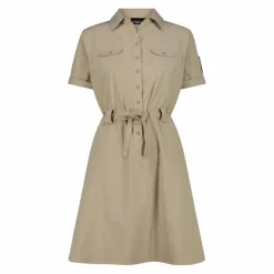 Vestito da donna con collo a polo in tessuto stretch