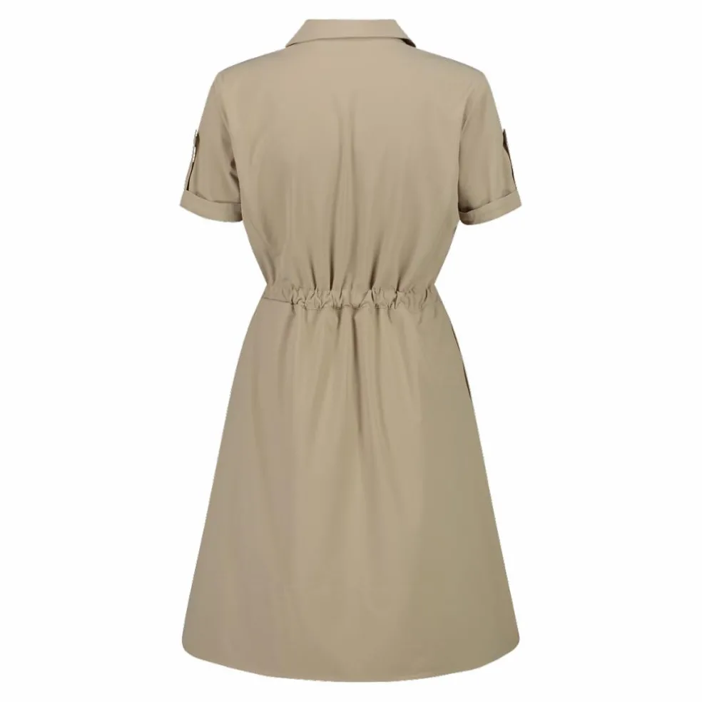 Vestito da donna con collo a polo in tessuto stretch