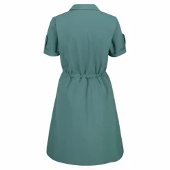 Vestito da donna con collo a polo in tessuto stretch