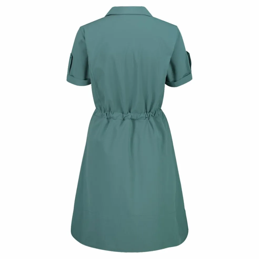 Vestito da donna con collo a polo in tessuto stretch
