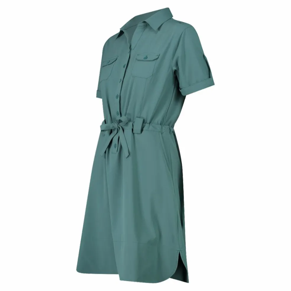 Vestito da donna con collo a polo in tessuto stretch