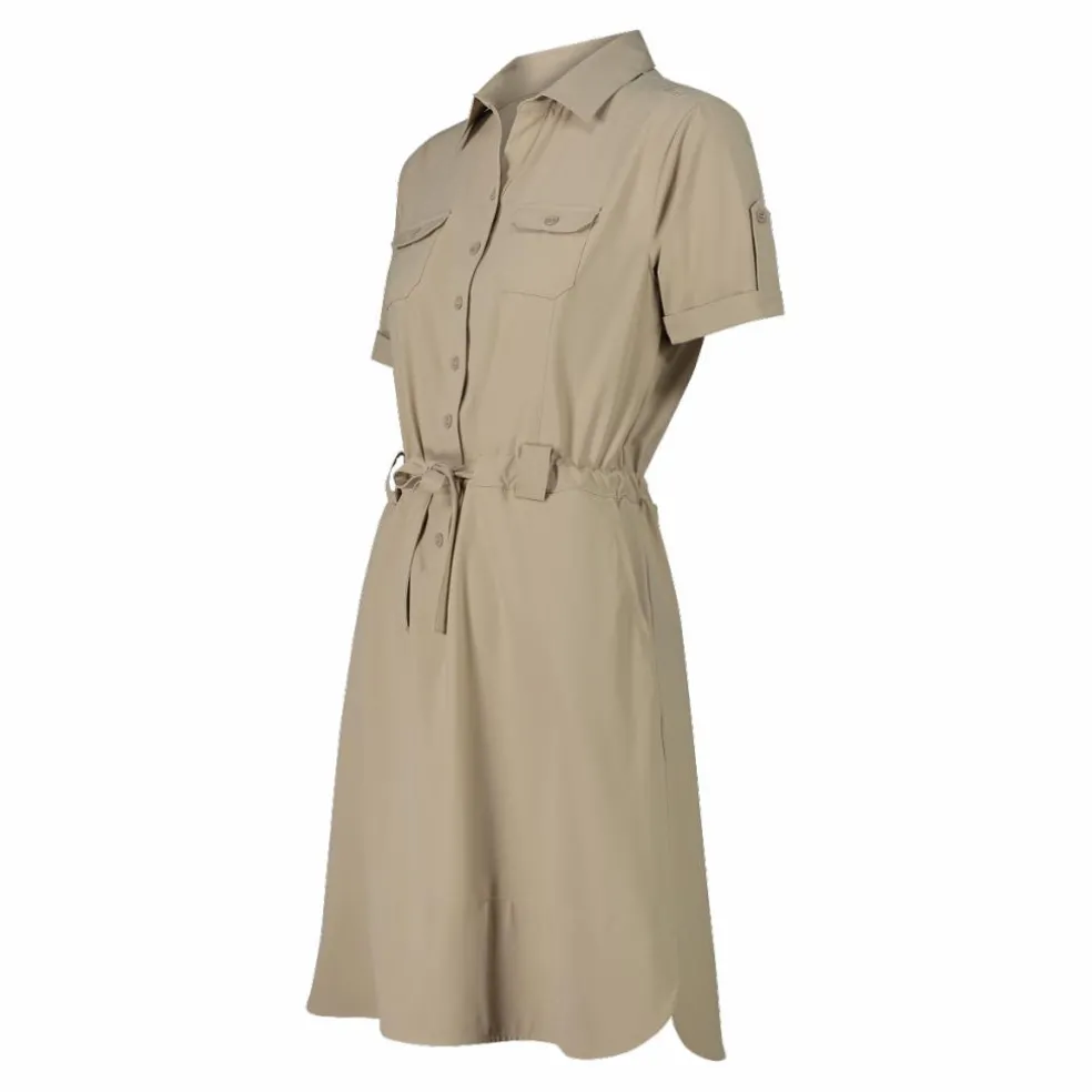 Vestito da donna con collo a polo in tessuto stretch