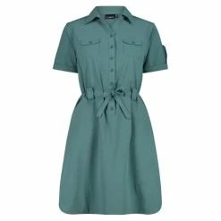 Vestito da donna con collo a polo in tessuto stretch